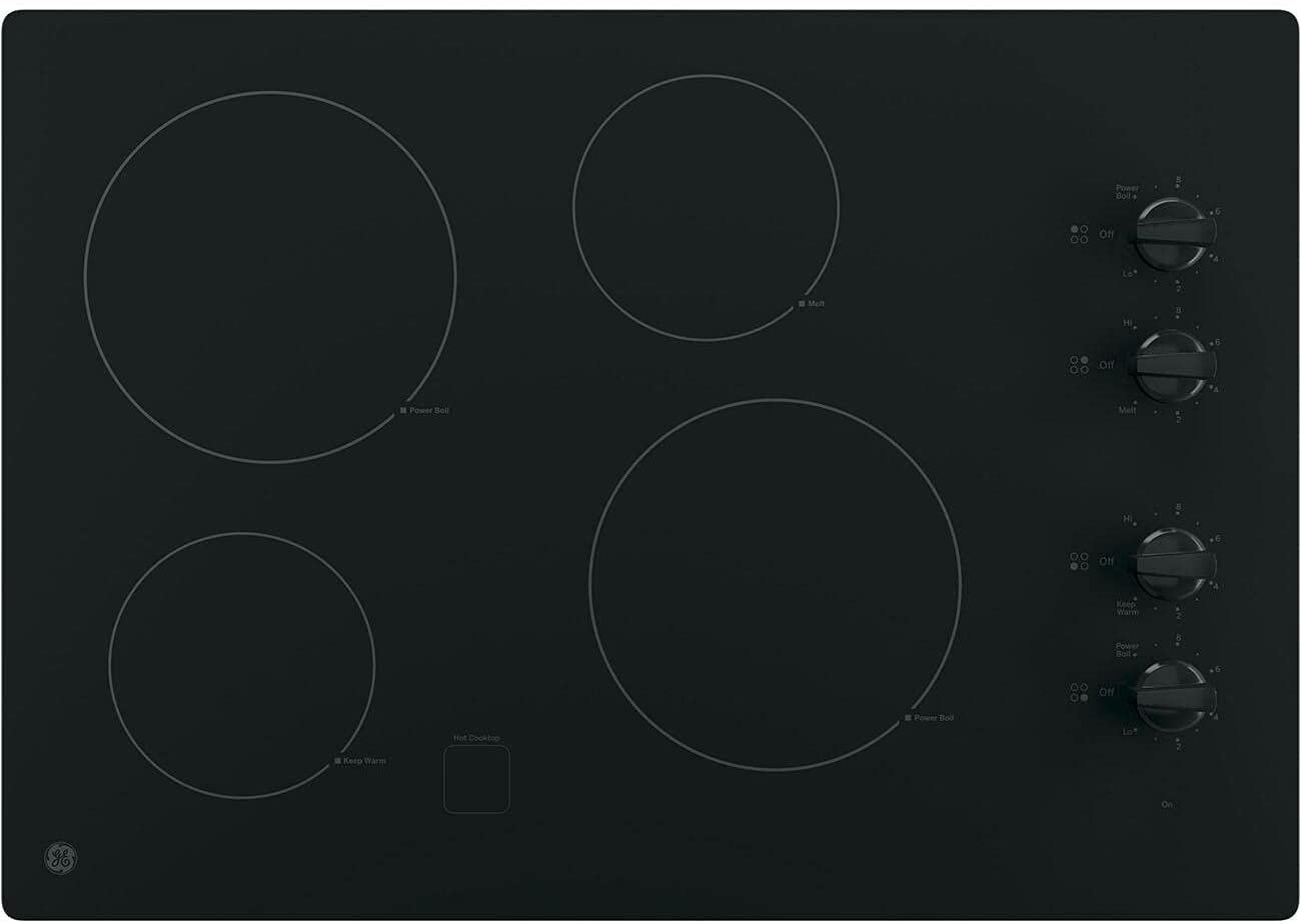 GE JP3030DJBB 30 Inch Smoothtop Electric Cooktop with 4 Radiant Elements