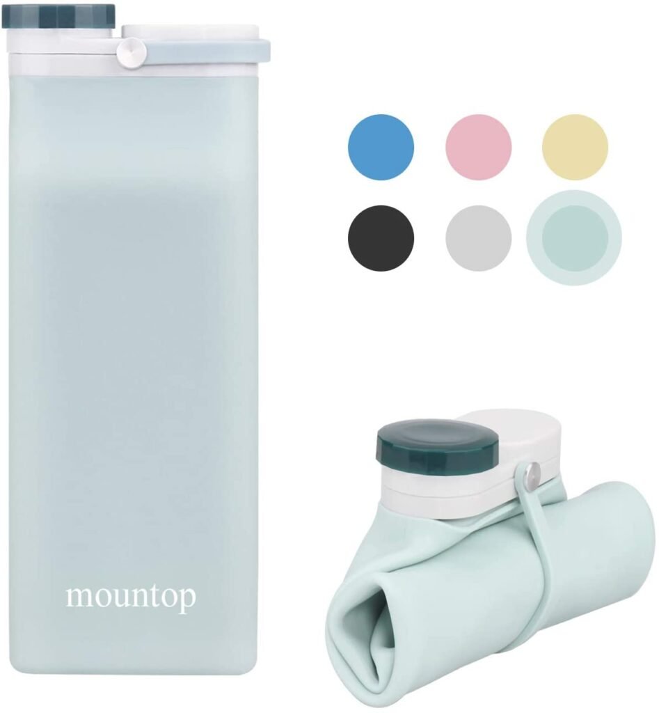 Mountop Traveling Running Fitness BPA Collapsible Water Bottle