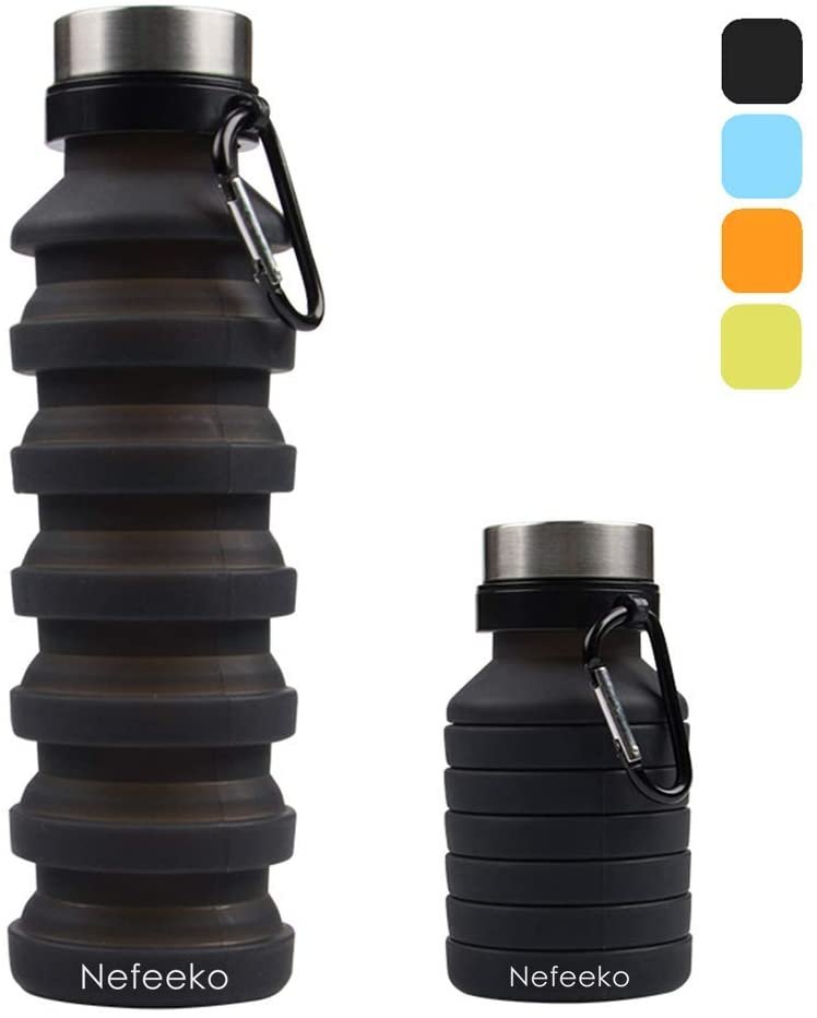 Nefeeko Travel Gym Hiking Camping Portable Leakproof Sport Collapsible Bottle of Water